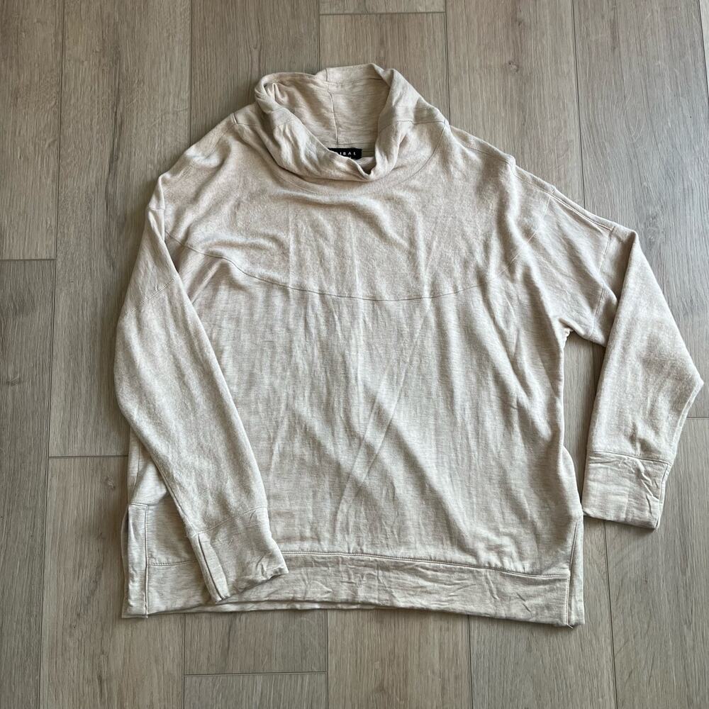 🩷 Tribal Women’s Tan Mock Neck Sweater Size Large